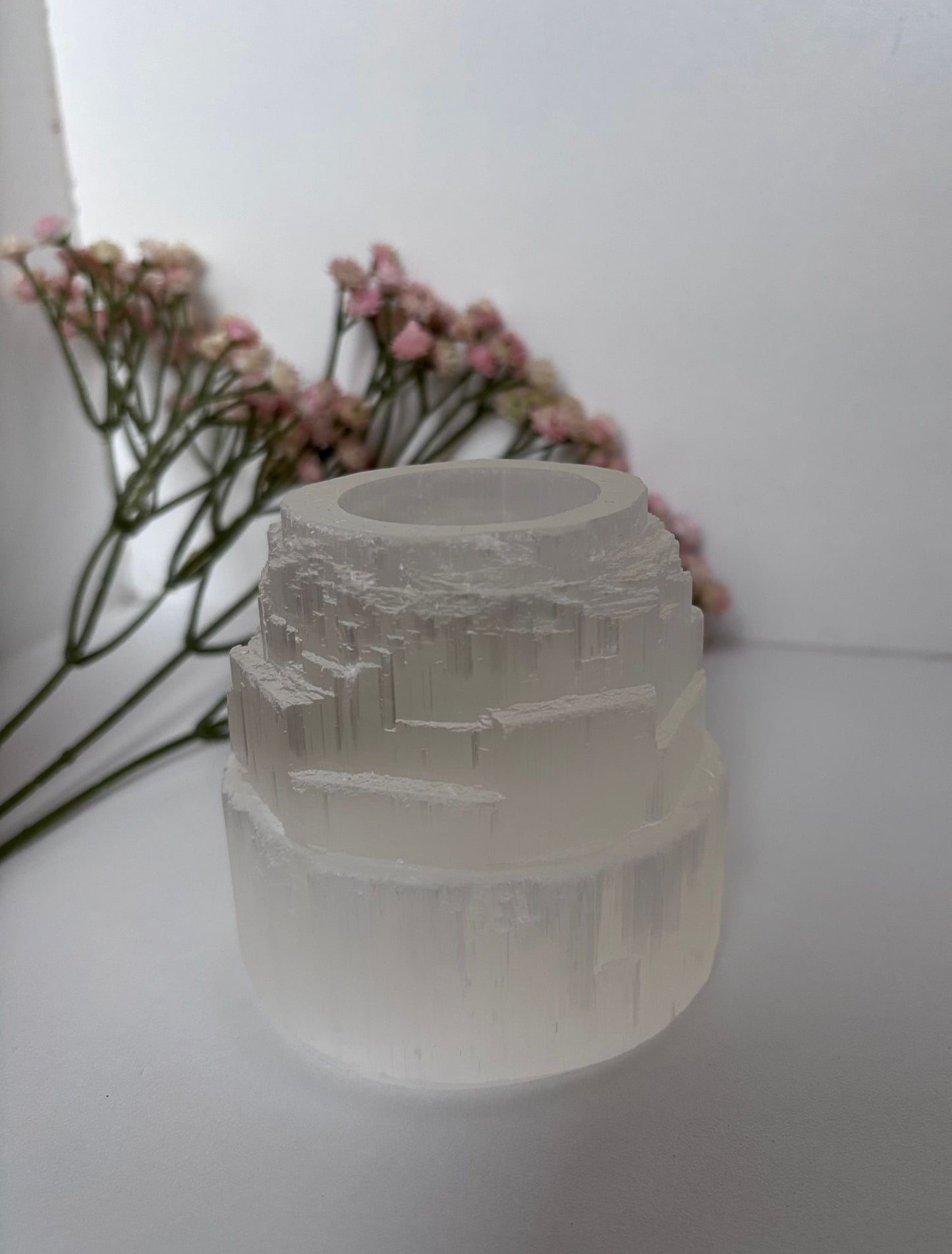 Seleniet ijsberg waxinelichthouder wit