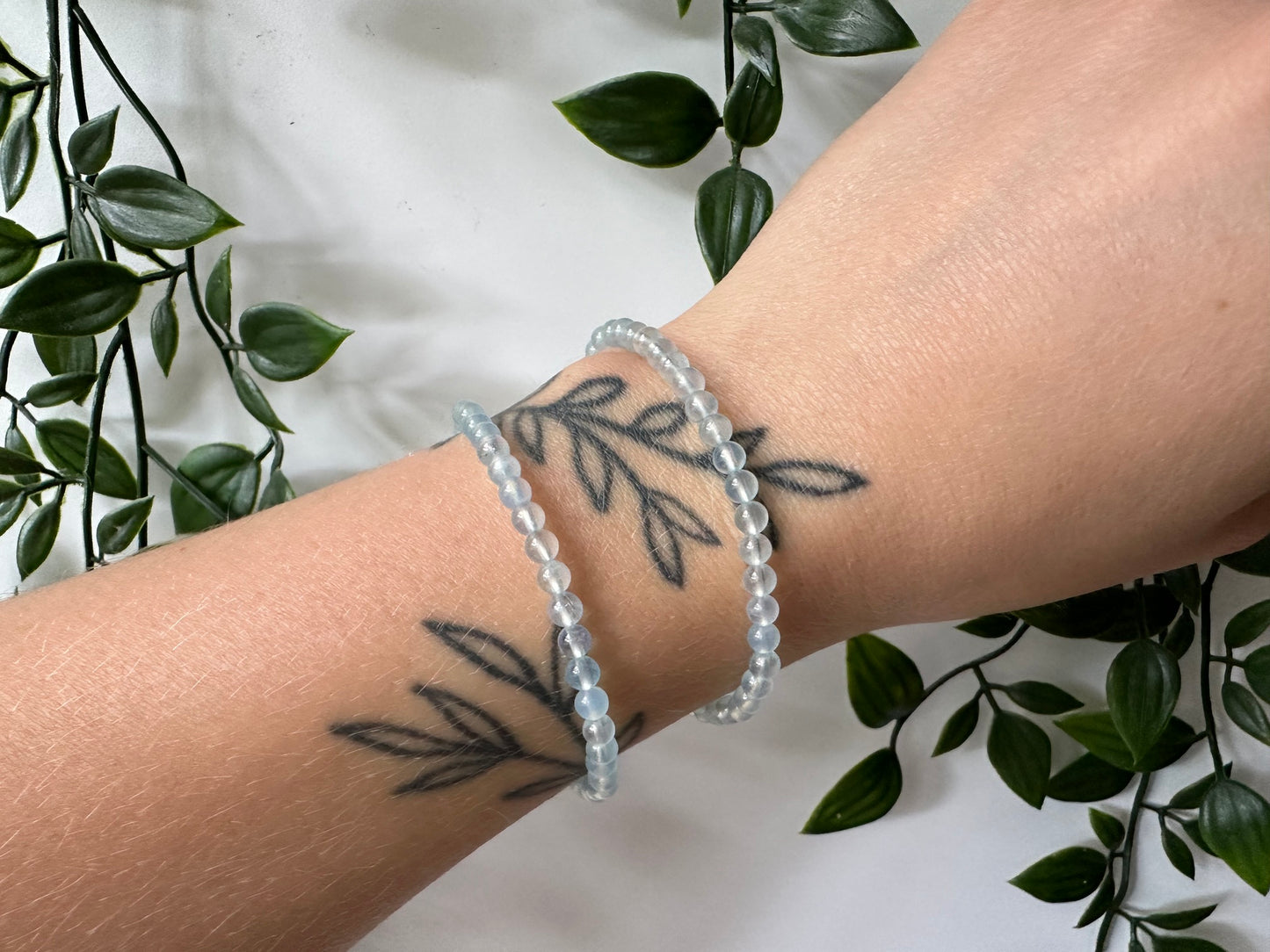 Kogelarmband aquamarijn 4mm