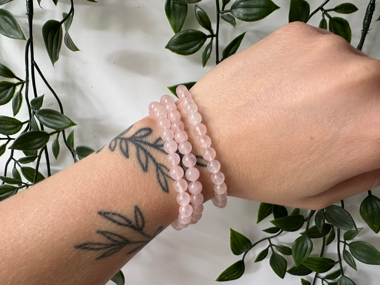 Kogelarmband Rozenkwarts 6mm