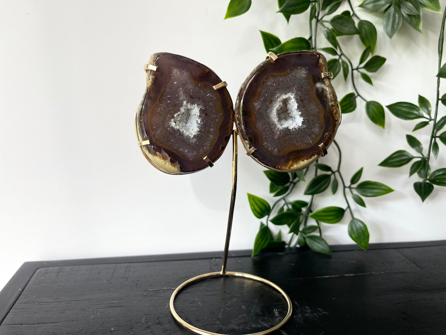 Agaat geode vlinder op standaard