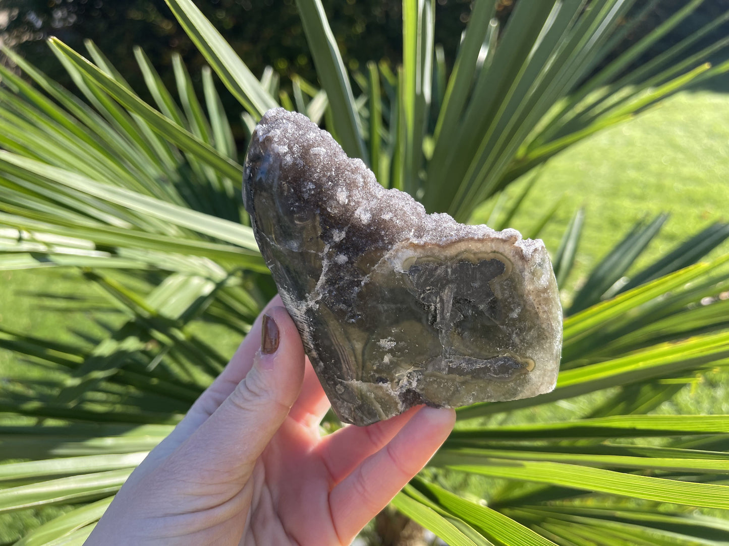 Grijze Druzy Amethist standvlak