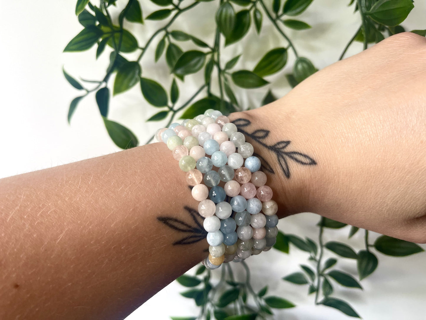 Morganiet kogelarmbanden 6mm kralen