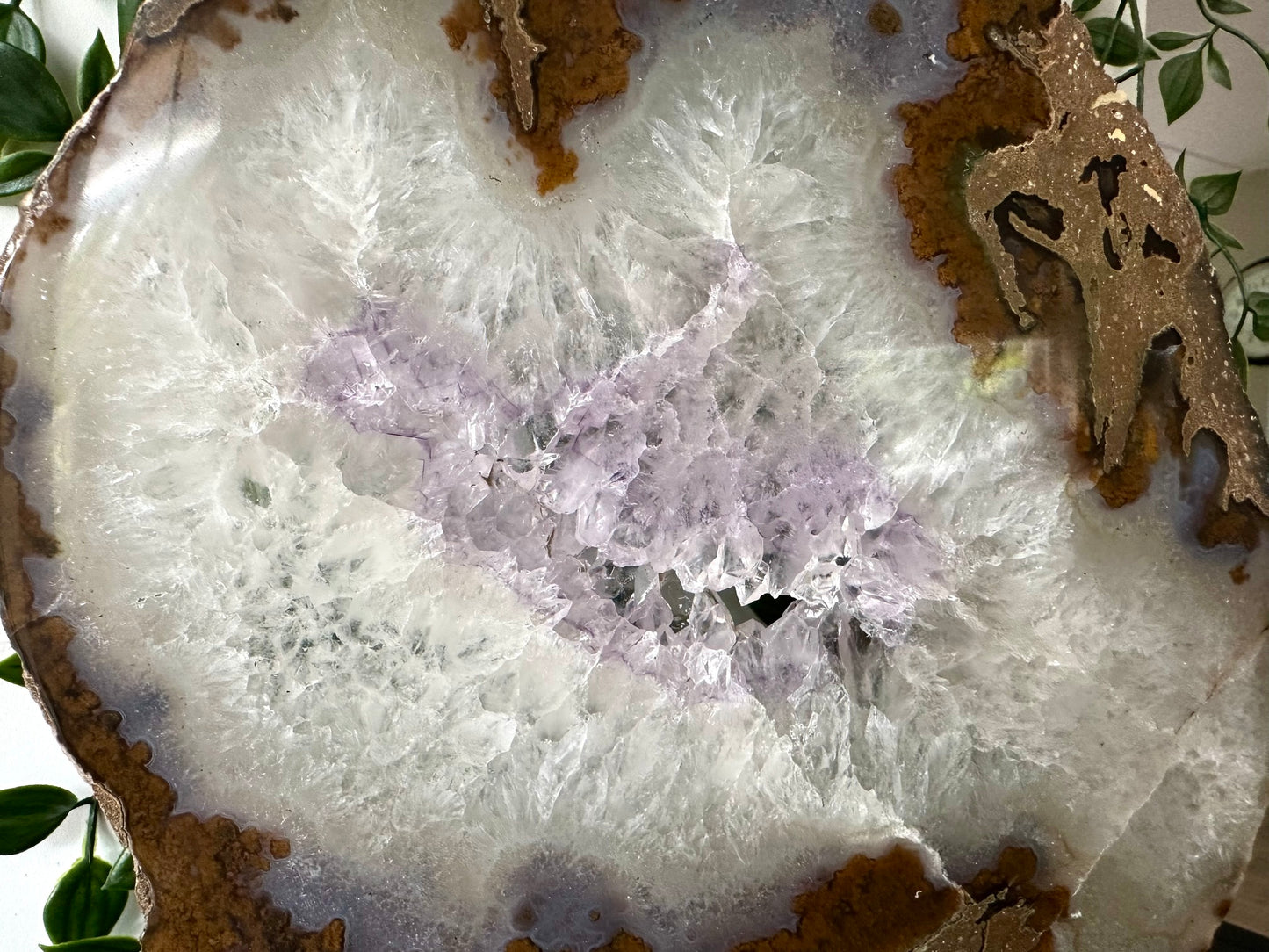 Agaat schijf A-kwaliteit op standaard