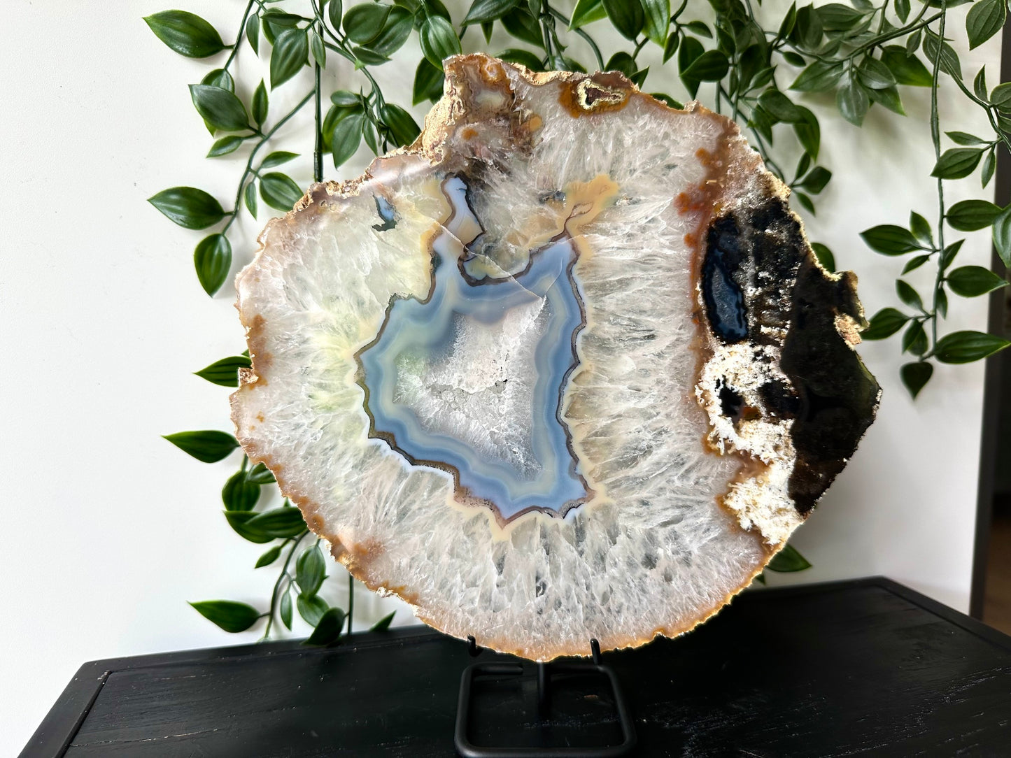 Agaat schijf A-kwaliteit op standaard