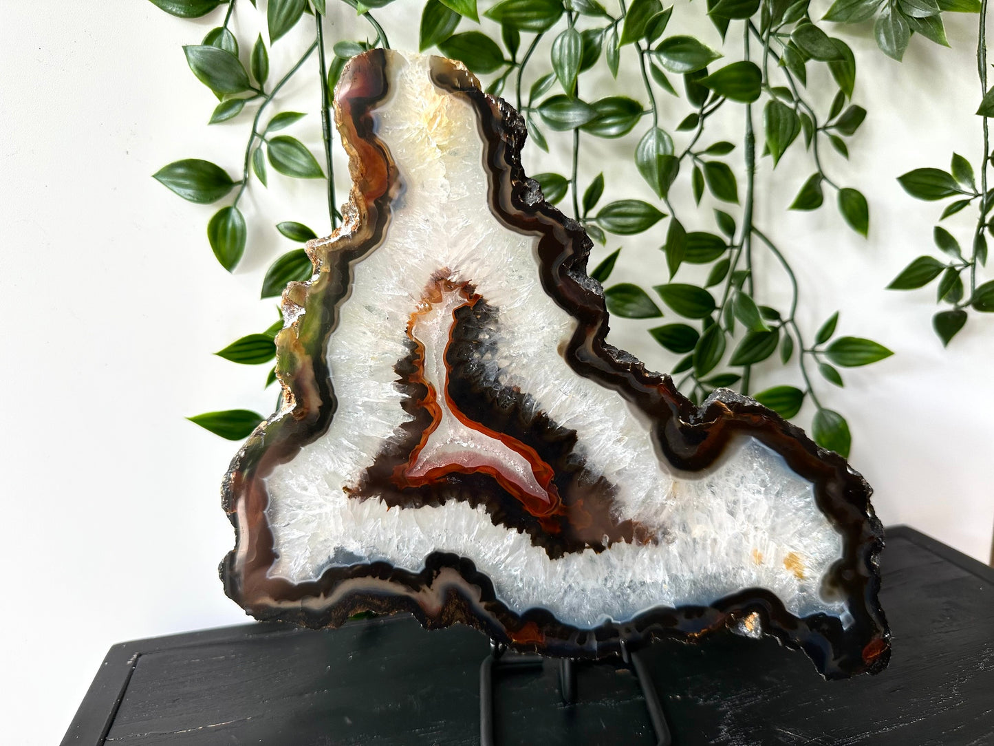 Agaat schijf A-kwaliteit op standaard