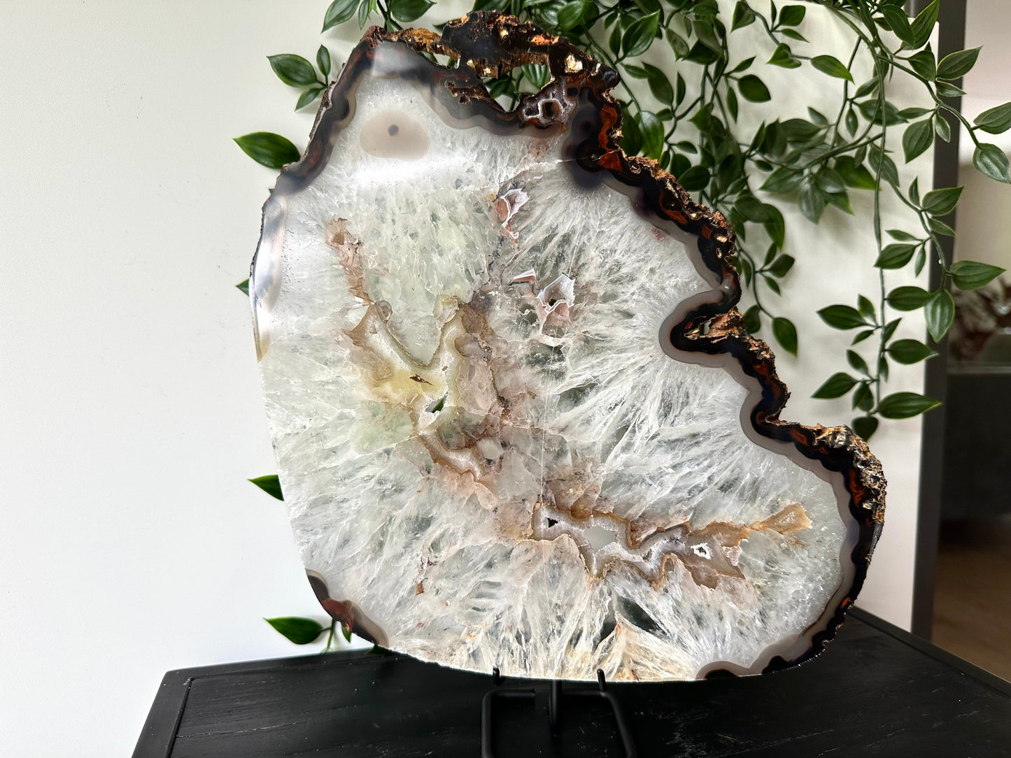 Agaat schijf A-kwaliteit op standaard