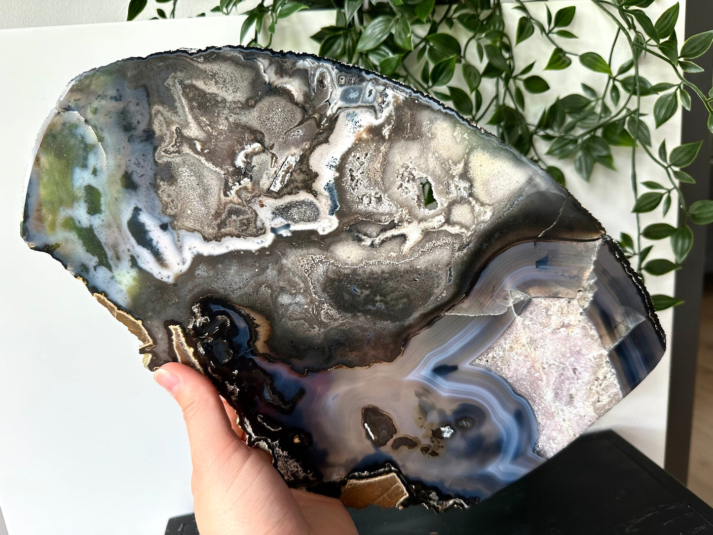 Agaat schijf A-kwaliteit op standaard