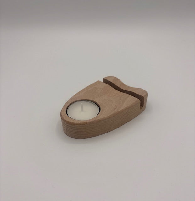 Agaat schijf inclusief houten standaard (waxinehouder)