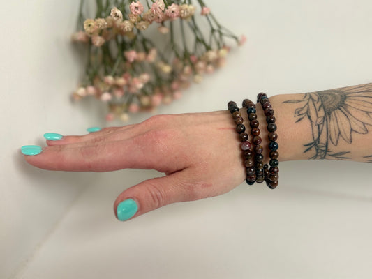 Pietersiet kogelarmband 6 mm kralen