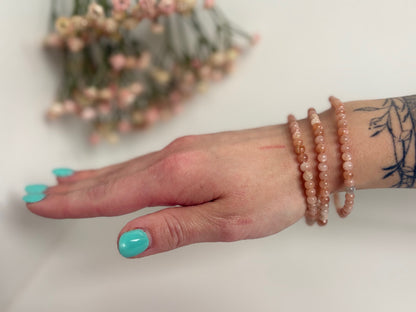 Maansteen kogelarmband 4 mm kralen