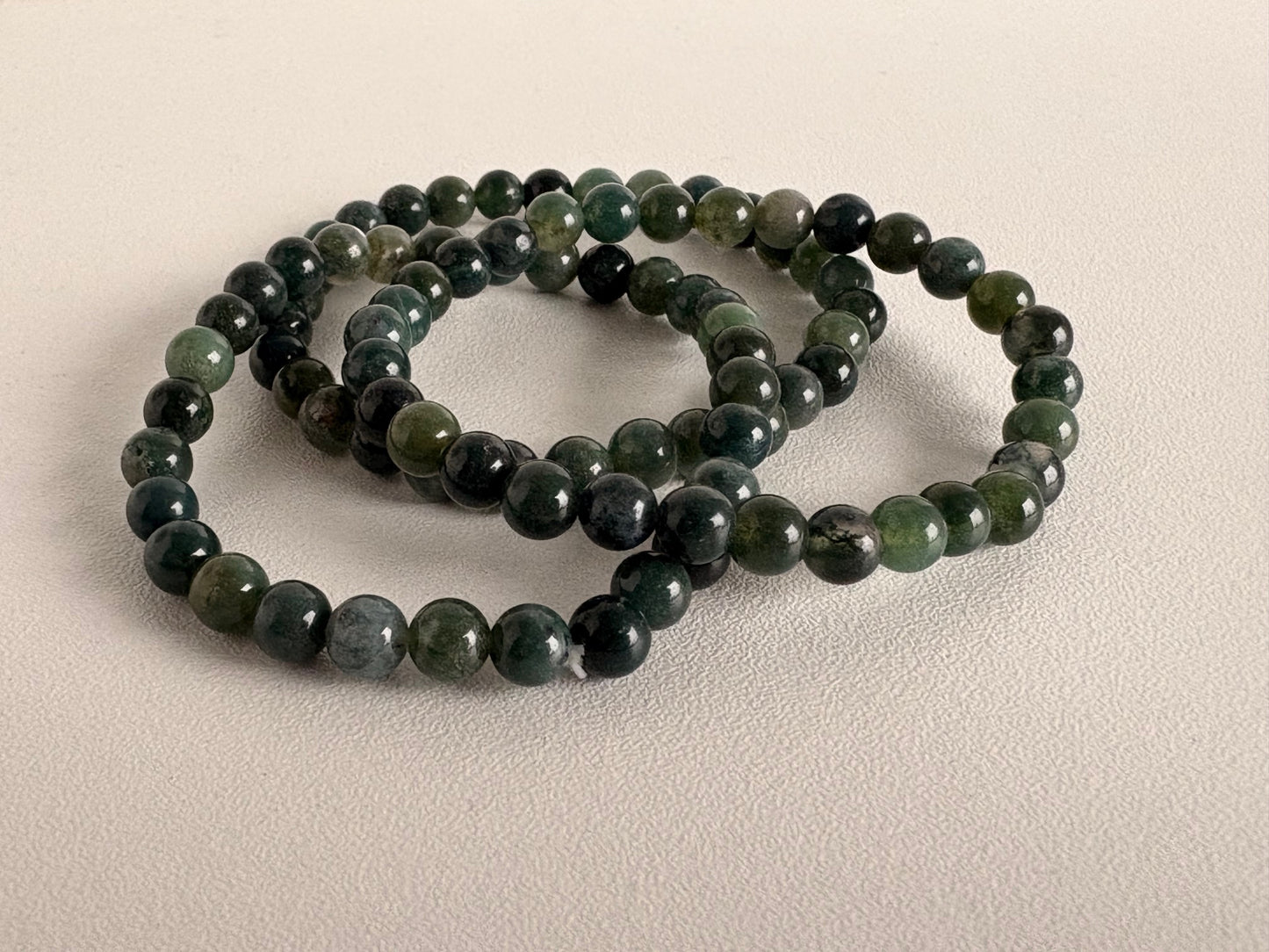 Mosagaat kogelarmband 6 mm kralen