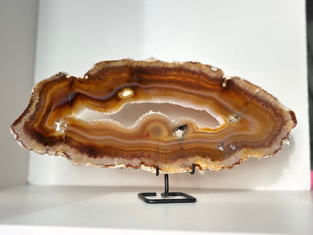 Agaatschijf inclusief standaard