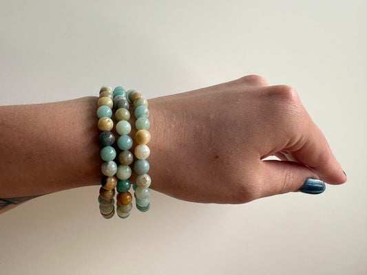 Amazoniet kogelarmband 6 mm