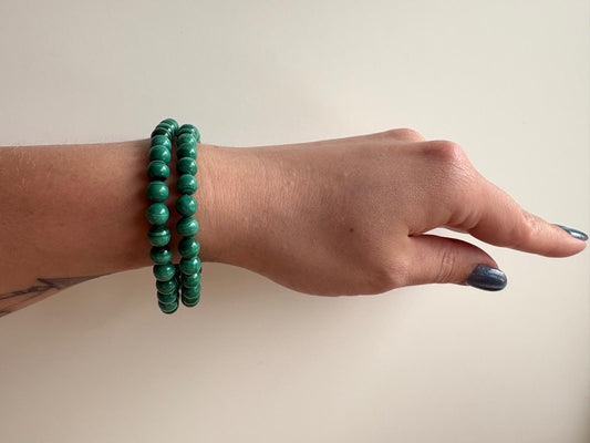 Malachiet kogelarmband 6 mm