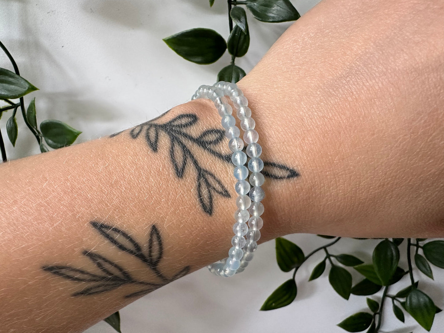 Kogelarmband aquamarijn 4mm