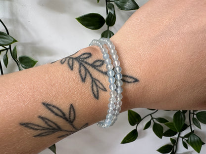 Kogelarmband aquamarijn 4mm