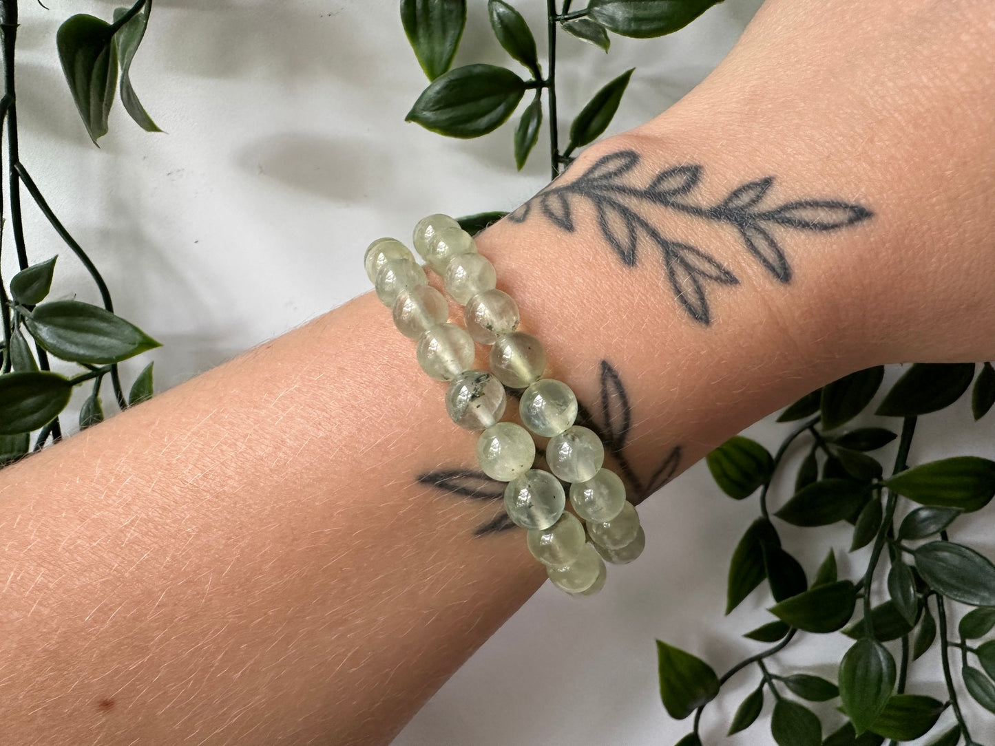 Kogelarmband Prehniet 8mm