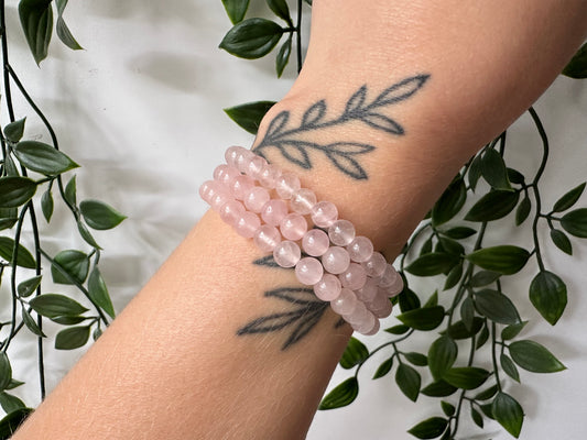 Kogelarmband Rozenkwarts 6mm