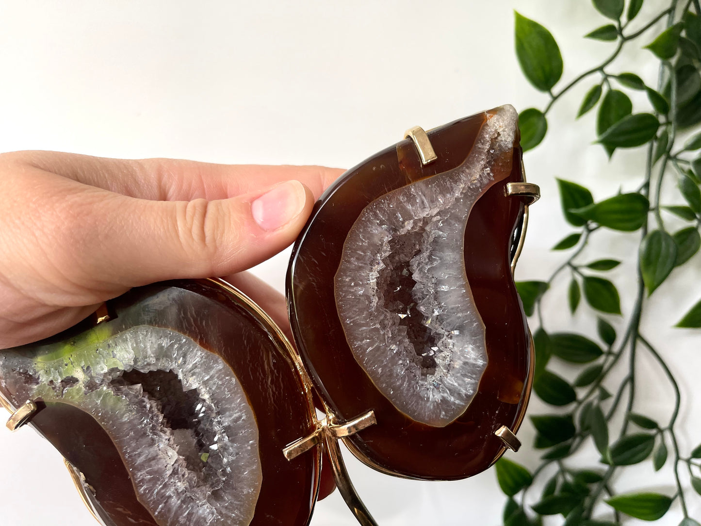 Agaat geode vlinder op standaard