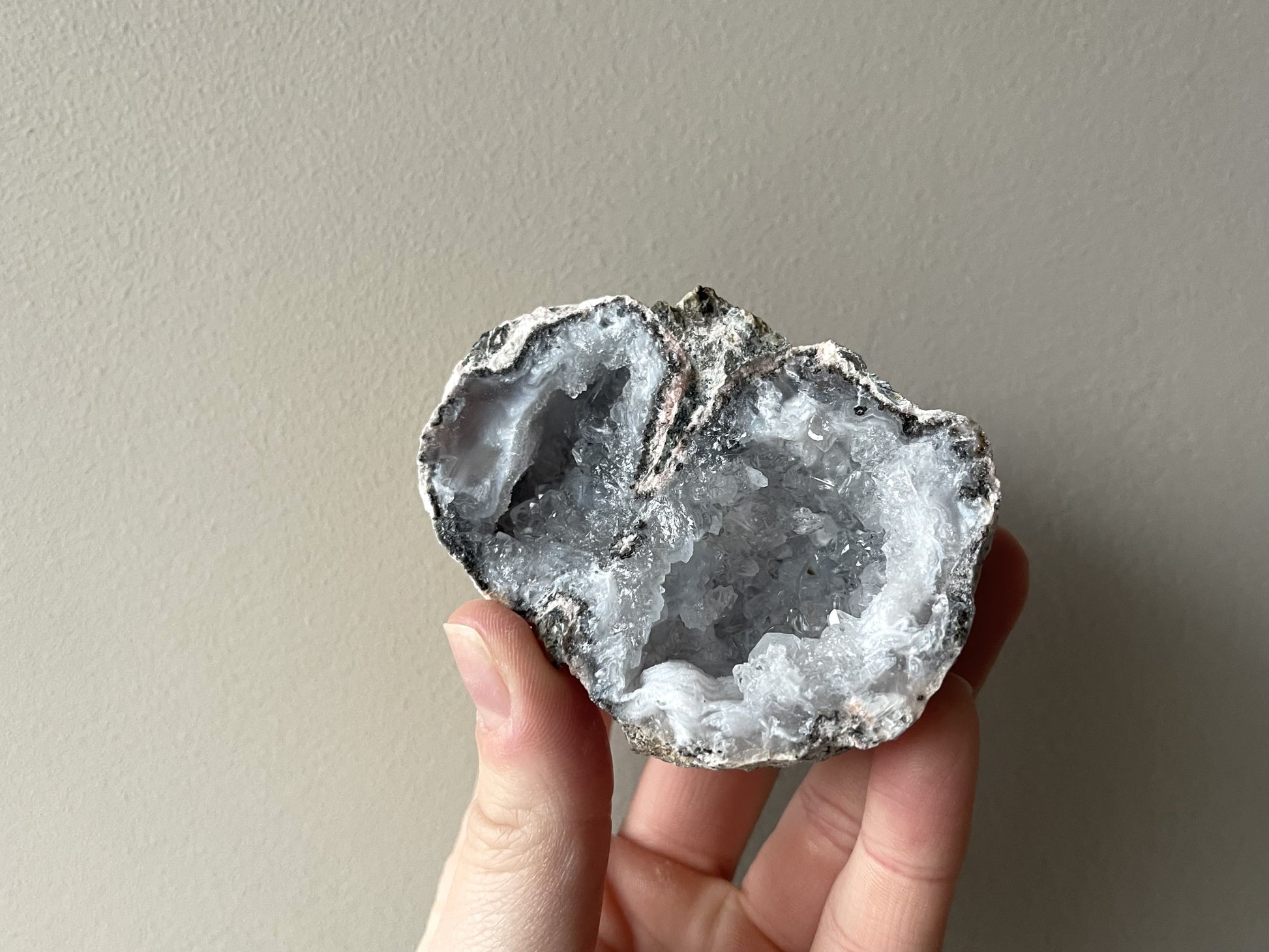 Chalcedoon geode set zonder standaarden - Kristalkriebels