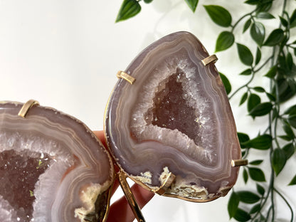 Agaat geode vlinder op standaard