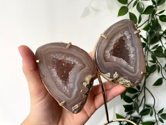 Agaat geode vlinder op standaard