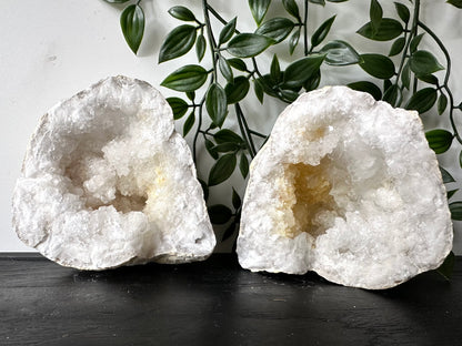 Kwarts geode paar L