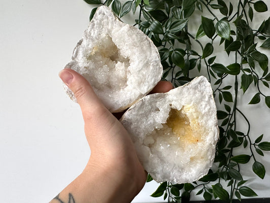 Kwarts geode paar L