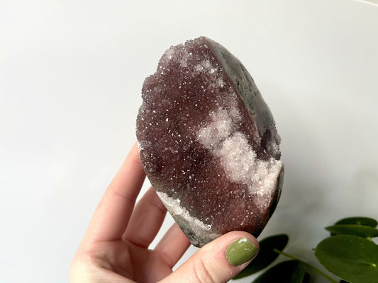 Druzy Amethist sculptuur roze groot - Kristalkriebels