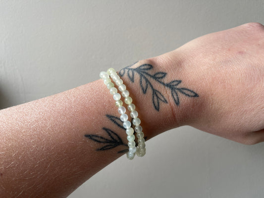 Serpentijn New Jade kogelarmband 4mm kralen