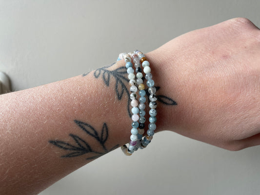 Aquamarijn kogelarmband 4mm kralen