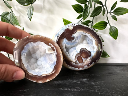 Agaat geode gepolijst 2 delig